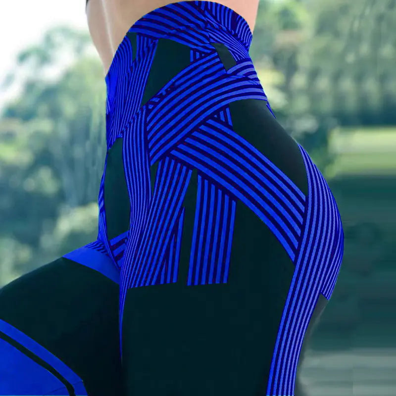 Striped High Waist Fitness Yoga Leggings for Women