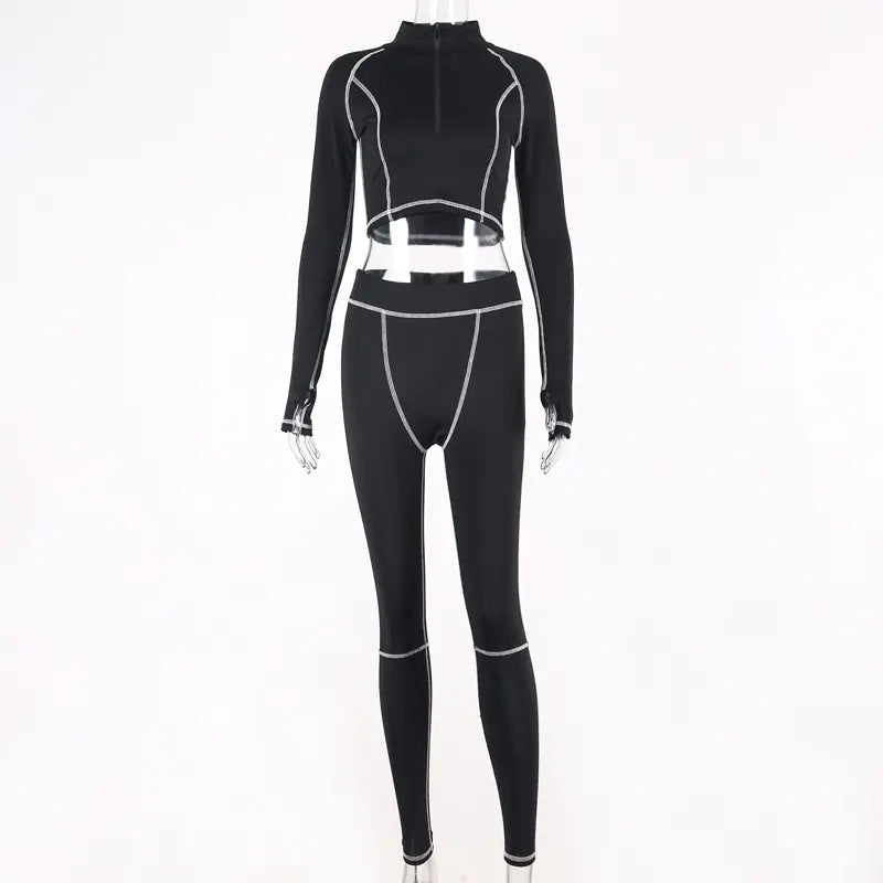 Fashionable Long Sleeve Yoga Fitness Set for Women