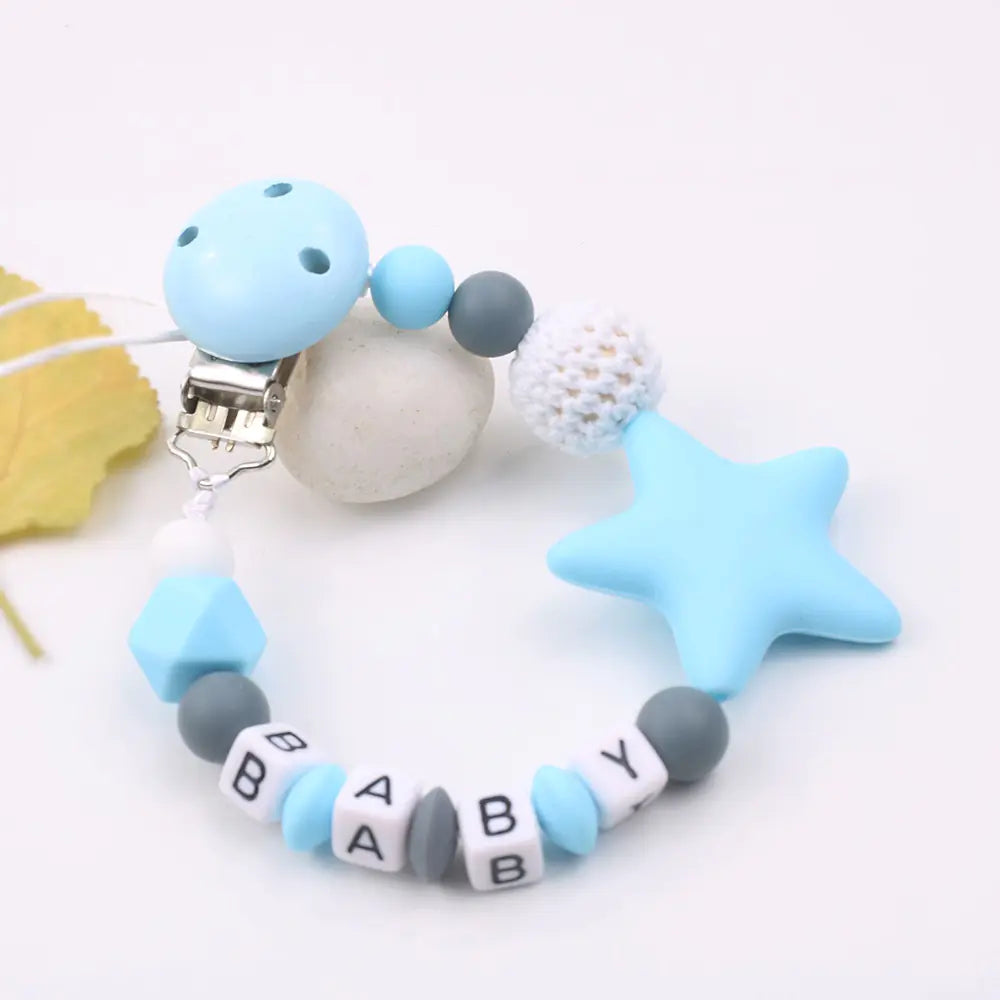 Silicone Pentagram Pacifier Holder Chain