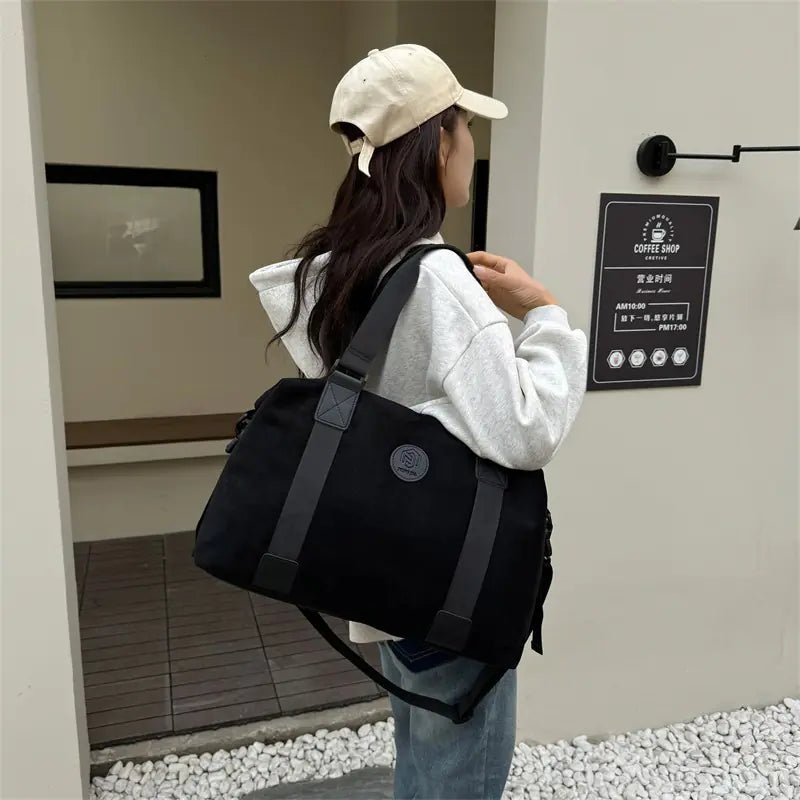 Large Capacity Solid Color Fitness Travel Bag for Women