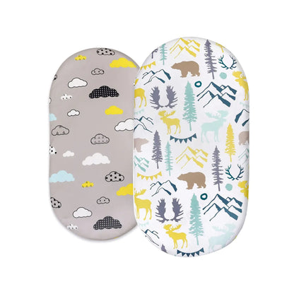 Elastic Printed Fitted Sheet for Baby Cradle &amp; Changing Table