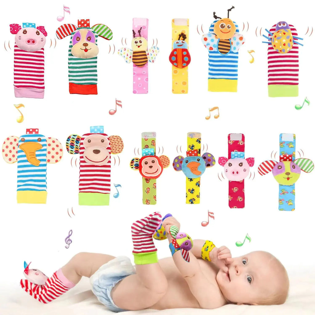 Baby Cartoon Animal Wrist Bell Socks Suit