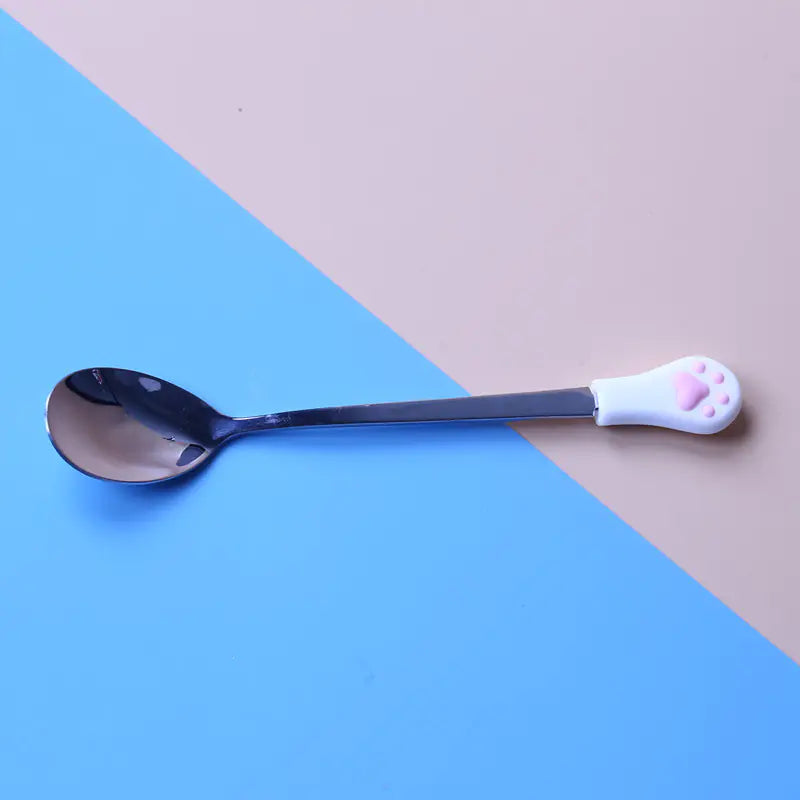 Cute Cat Paw Stainless Steel Coffee Spoon Set (1 Unit)
