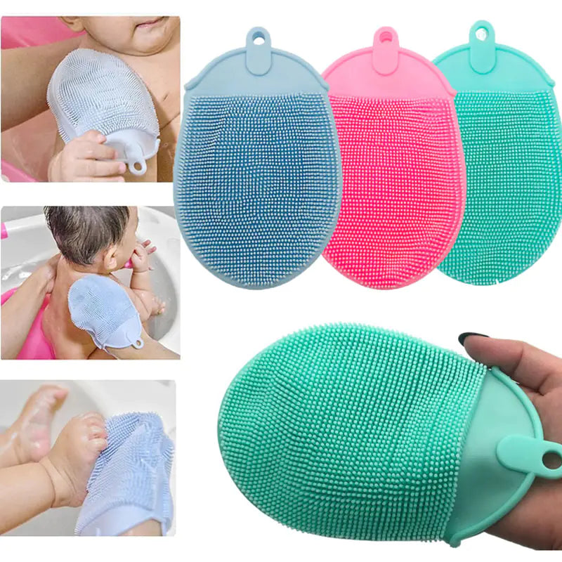 Silicone Bath Brush and Exfoliating Gloves Set