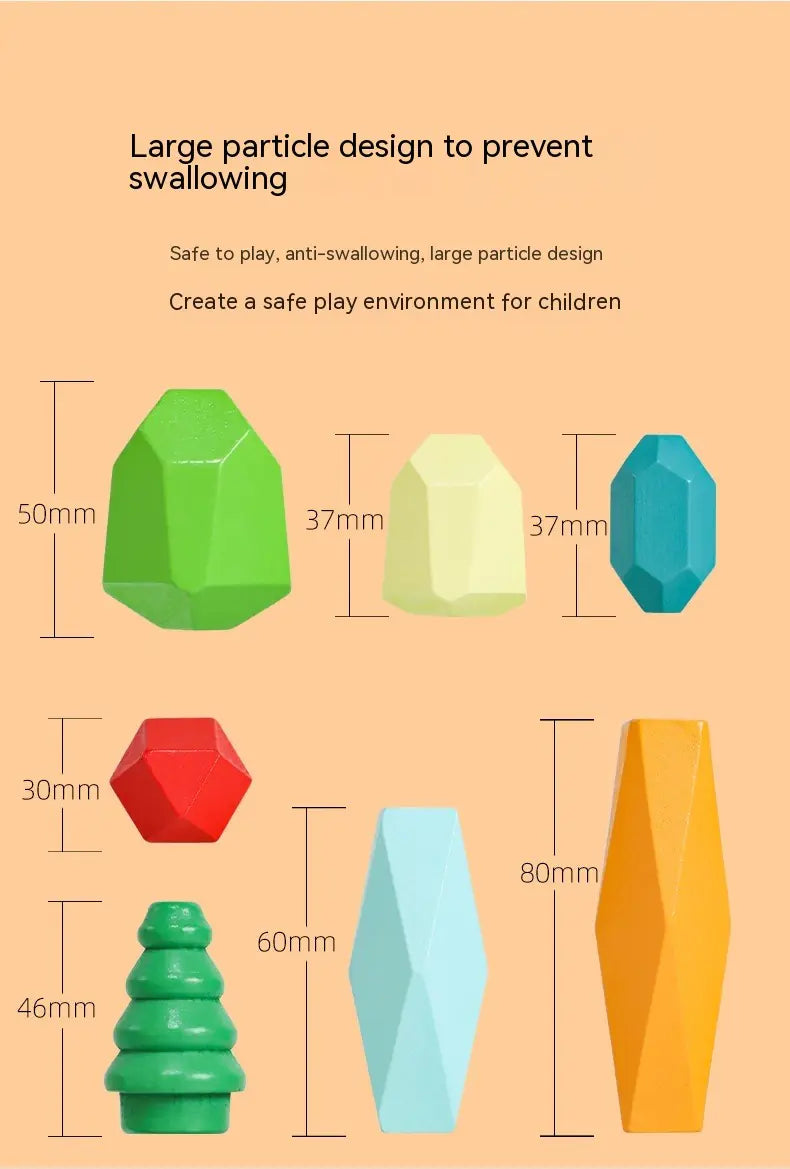 Wooden Balance Stone Building Blocks Toy