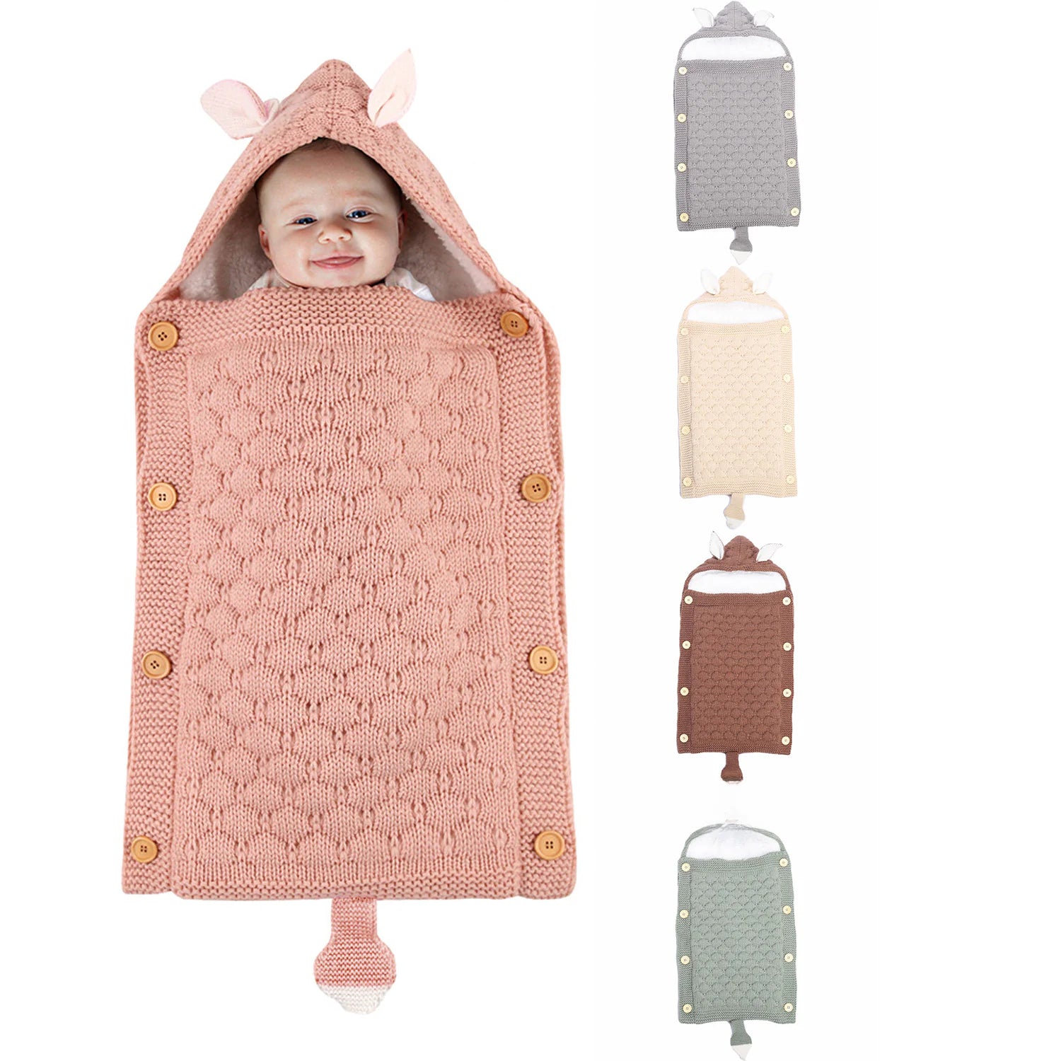 Spring Autumn Baby Knitted Rabbit Ear Sleep Sack