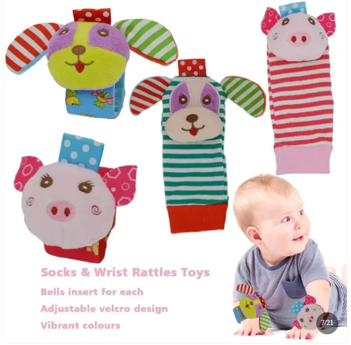 Baby Cartoon Animal Wrist Bell Socks Suit