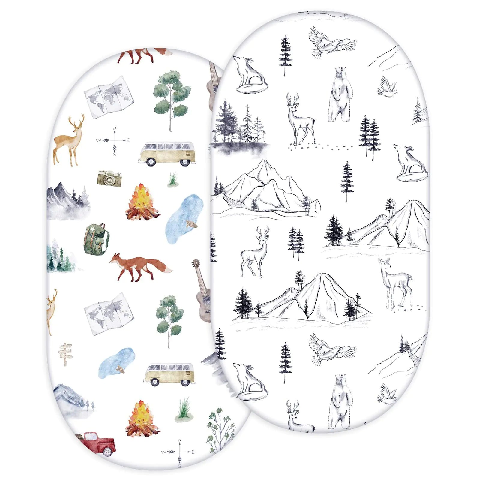 Elastic Printed Fitted Sheet for Baby Cradle & Changing Table