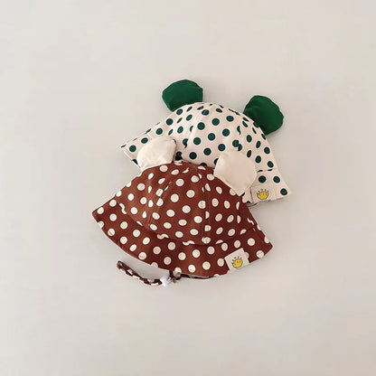 Cute Cartoon Dot Print Baby Bucket Hat for Summer