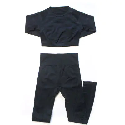 Seamless Yoga Pants and Crop Top Fitness Set for Women