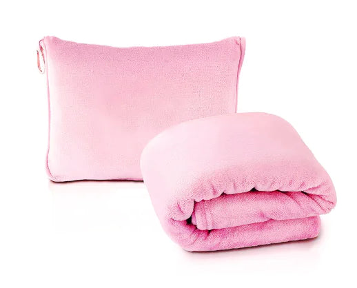 2 in 1 Travel Pillow and Blanket Set for Airplanes
