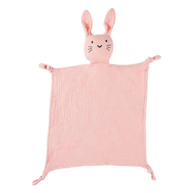 Soft Cotton Baby Safety Blanket with Rabbit Doll