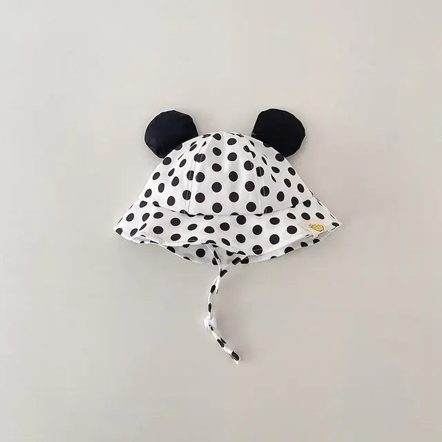 Cute Cartoon Dot Print Baby Bucket Hat for Summer