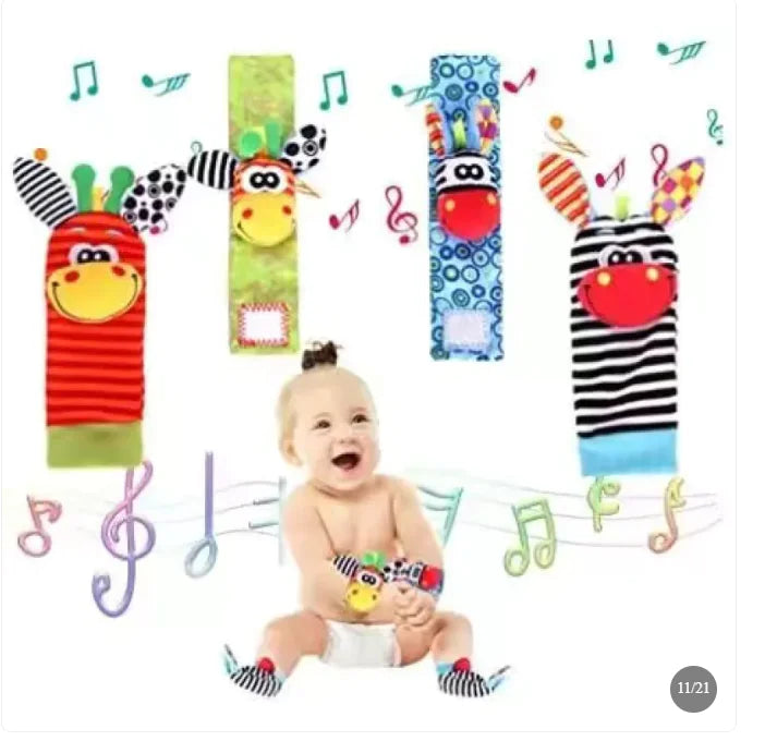 Baby Cartoon Animal Wrist Bell Socks Suit