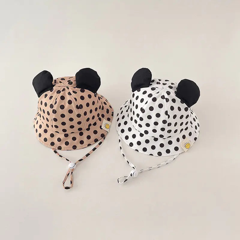 Cute Cartoon Dot Print Baby Bucket Hat for Summer