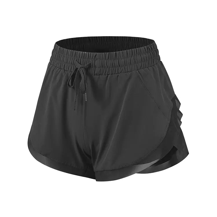 High Waist Stretch Tight Two-Piece Fitness Shorts for Women