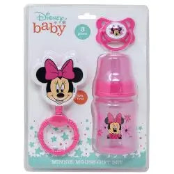 Cudlie Disney Baby Girl Minnie Mouse Bottle Rattle & Pacifer Set