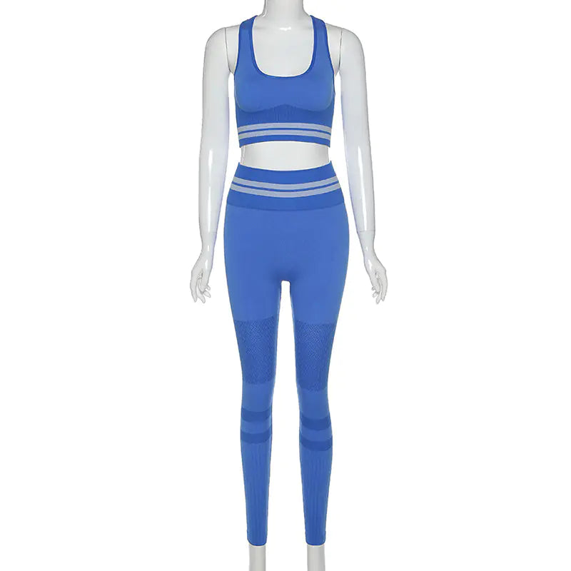 Seamless Knitted Yoga Fitness Set for Women 2020