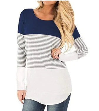 Striped Long Sleeve Maternity Nursing T-Shirt