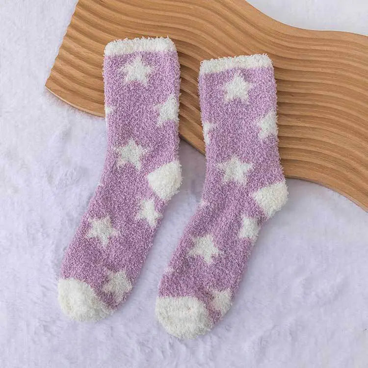 Thickened Plush Postpartum Towel Socks