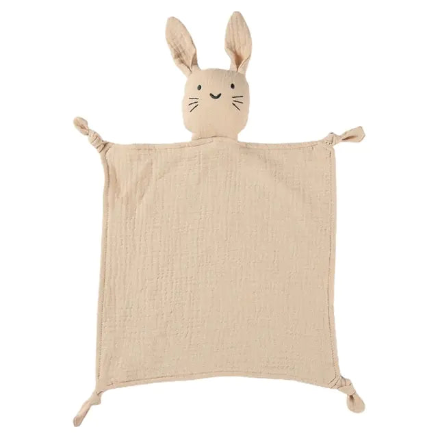 Soft Cotton Baby Safety Blanket with Rabbit Doll