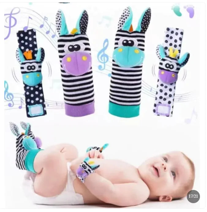 Baby Cartoon Animal Wrist Bell Socks Suit