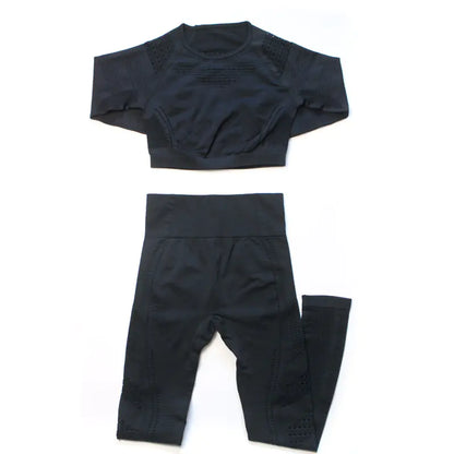 Seamless Yoga Pants and Crop Top Fitness Set for Women