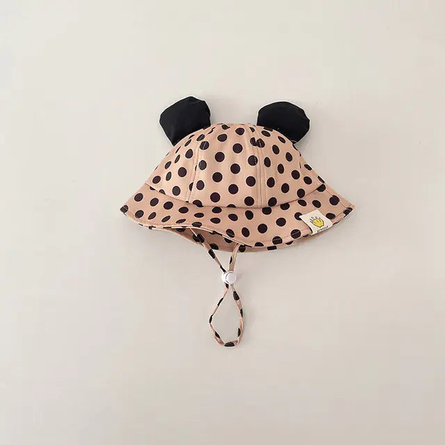 Cute Cartoon Dot Print Baby Bucket Hat for Summer