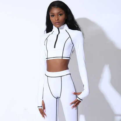Fashionable Long Sleeve Yoga Fitness Set for Women