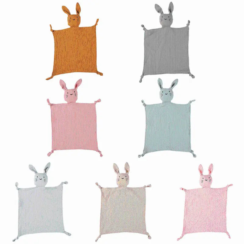 Soft Cotton Baby Safety Blanket with Rabbit Doll