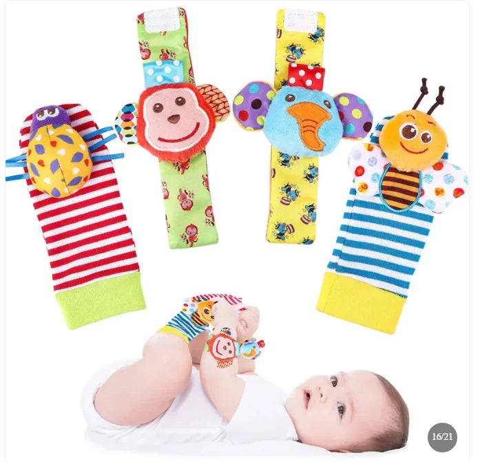 Baby Cartoon Animal Wrist Bell Socks Suit