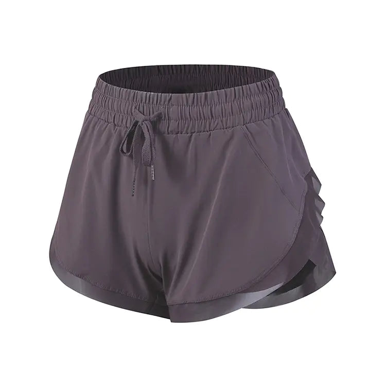 High Waist Stretch Tight Two-Piece Fitness Shorts for Women
