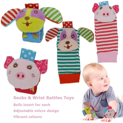 Baby Cartoon Animal Wrist Bell Socks Suit