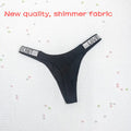 Low Waist Rhinestone Thong Panties for Women Fitness