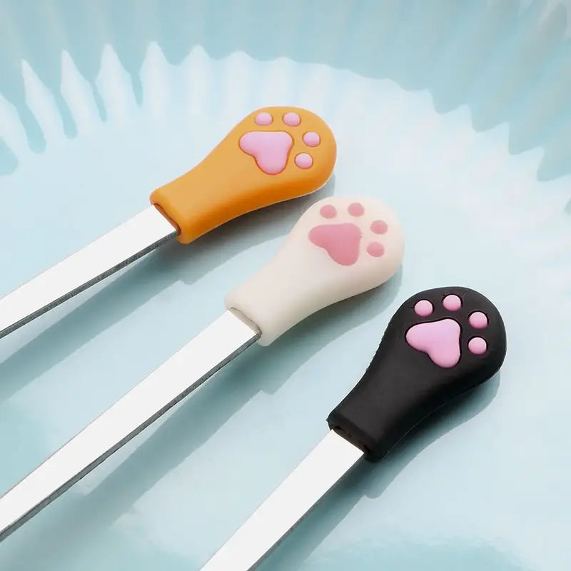 Cute Cat Paw Stainless Steel Coffee Spoon Set (1 Unit)