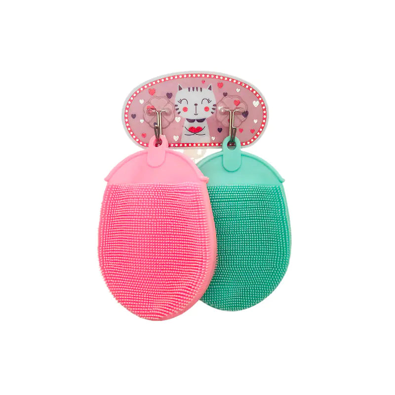 Silicone Bath Brush and Exfoliating Gloves Set