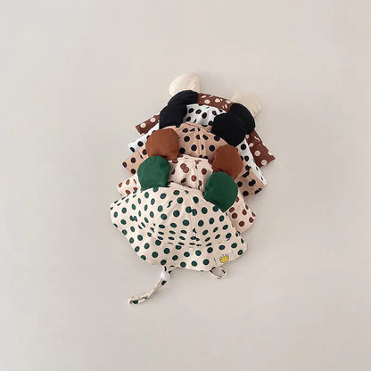 Cute Cartoon Dot Print Baby Bucket Hat for Summer