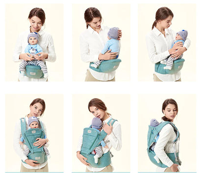 Baby Carrier with Bass Bear Hip Seat for Front Carry