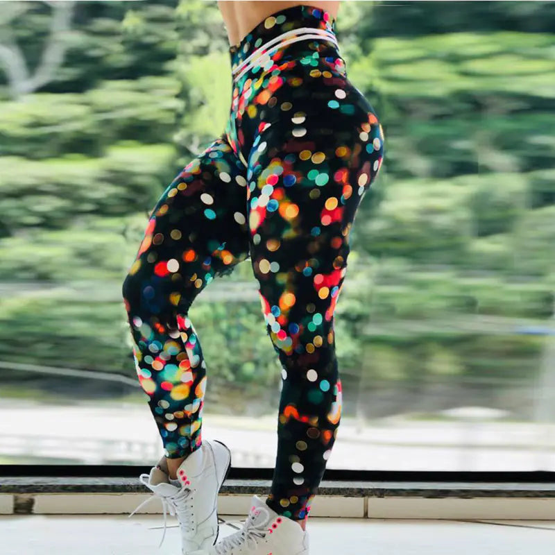 DOT Printed Fitness Yoga Leggings for Women