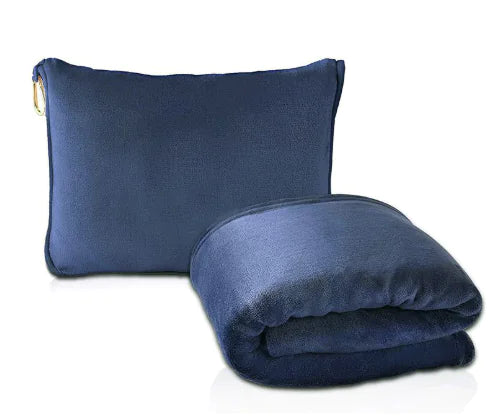 2 in 1 Travel Pillow and Blanket Set for Airplanes