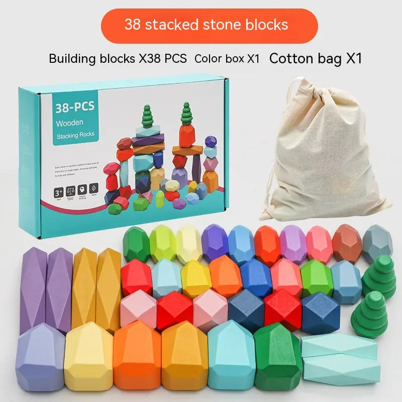 Wooden Balance Stone Building Blocks Toy