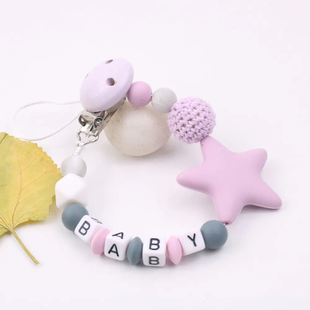 Silicone Pentagram Pacifier Holder Chain