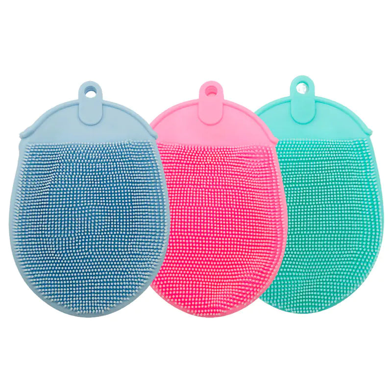 Silicone Bath Brush and Exfoliating Gloves Set