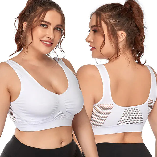 Large Cotton Sports Bras for Women - Padded Fitness Top