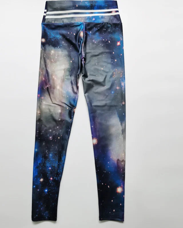 Gold Butterfly Print Stretch Fitness Leggings for Women