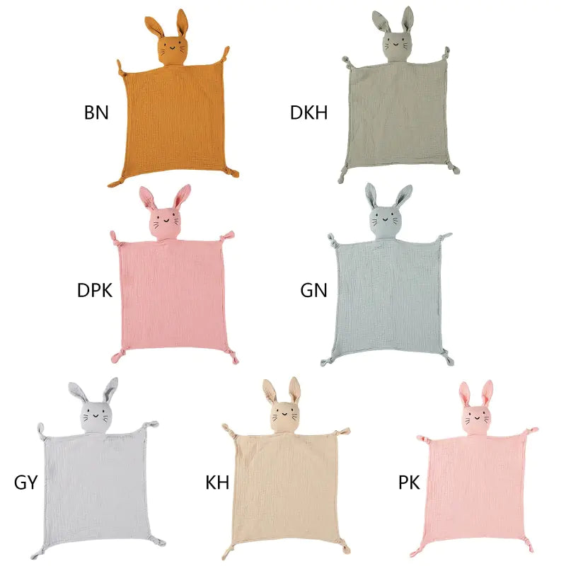 Soft Cotton Baby Safety Blanket with Rabbit Doll