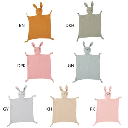 Soft Cotton Baby Safety Blanket with Rabbit Doll