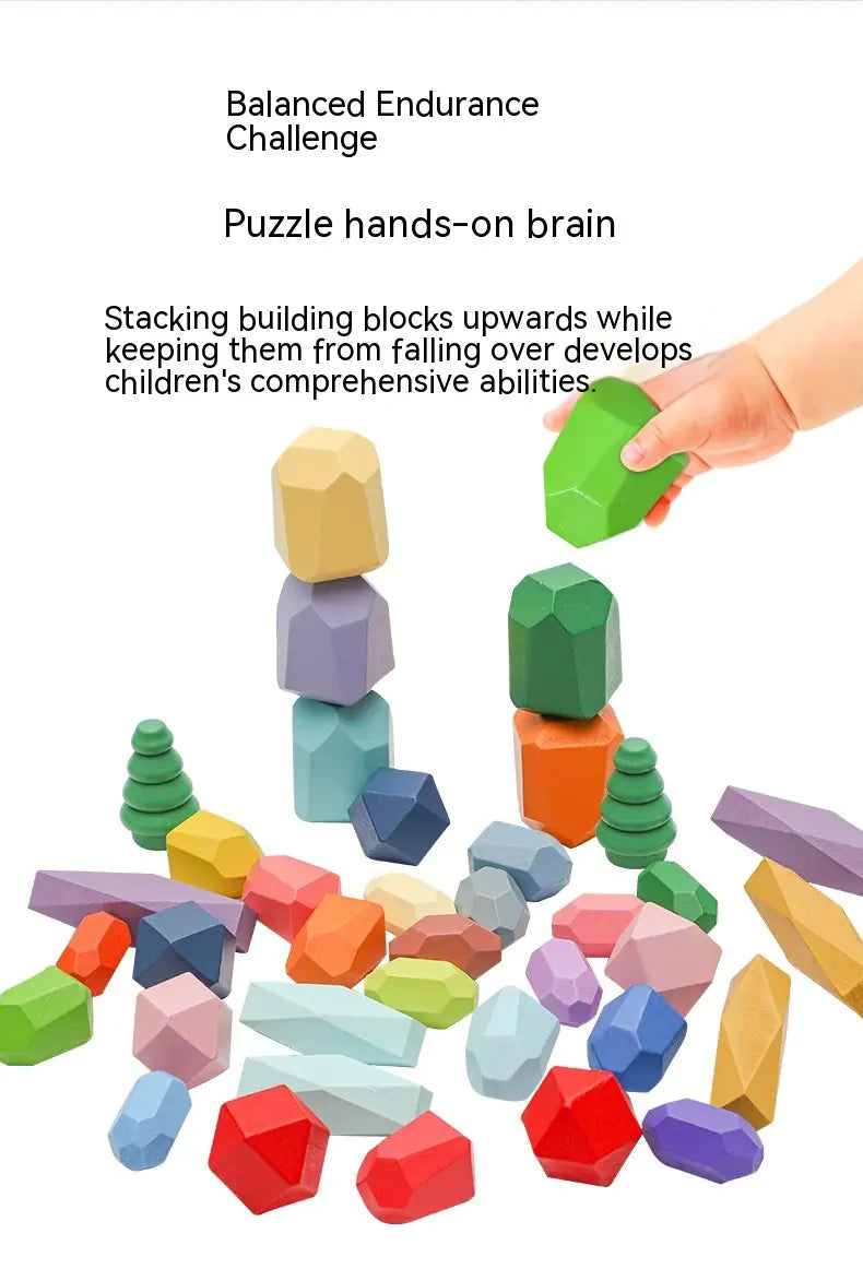 Wooden Balance Stone Building Blocks Toy