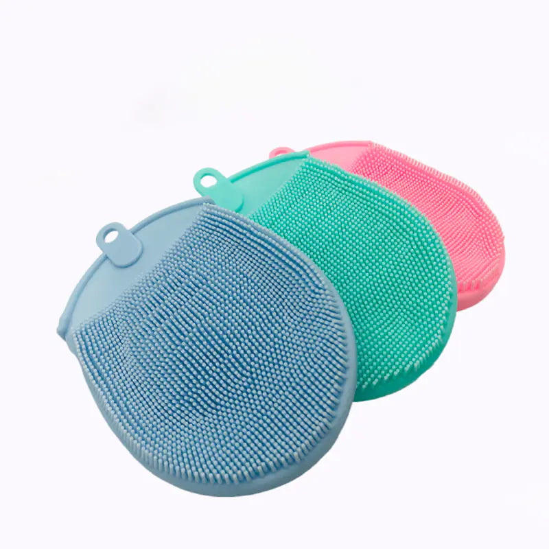 Silicone Bath Brush and Exfoliating Gloves Set