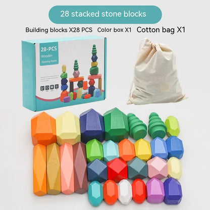 Wooden Balance Stone Building Blocks Toy